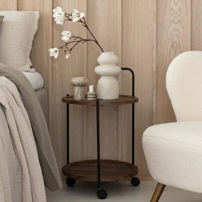 Move sivupöytä rullilla ruskea/ musta